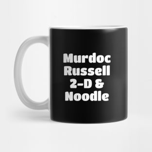 Gorillaz Band Member White Type Mug